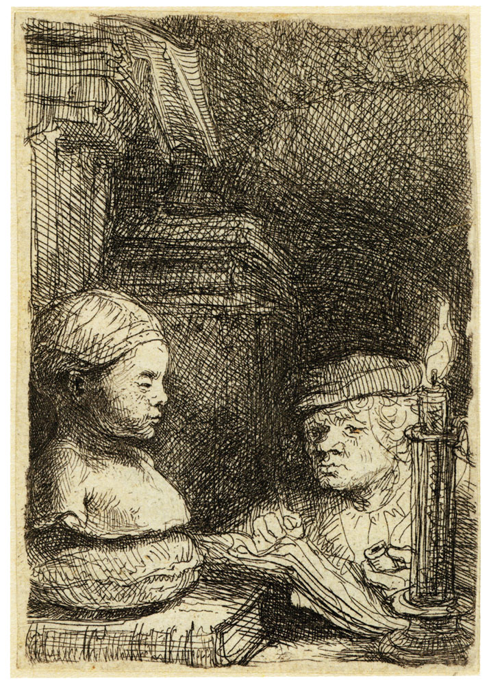 Rembrandt - Man Drawing from a Cast