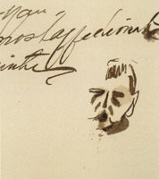 Anders Zorn Drawing in a Letter to Isabella Stewart Gardner