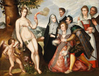 After Hendrick Goltzius Three couples before Venus and Cupid