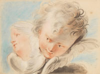 Attributed to Jacob de Wit Two putti