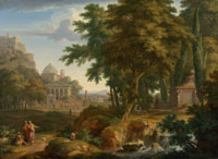 Jan van Huysum Arcadian Landscape with Saints Peter and John Healing the Lame Man