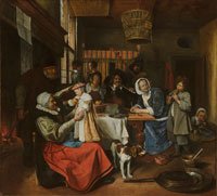 Jan Steen As the Old Sing, so Pipe the Young