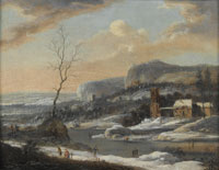 Johann Christian Vollerdt A mountainous winter landscape