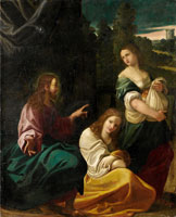 Circle of Lodovico Carracci Christ in the House of Martha and Mary