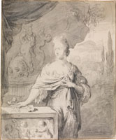 Willem van Mieris - Preparatory Study for Portrait of Dina Margareta de Bye