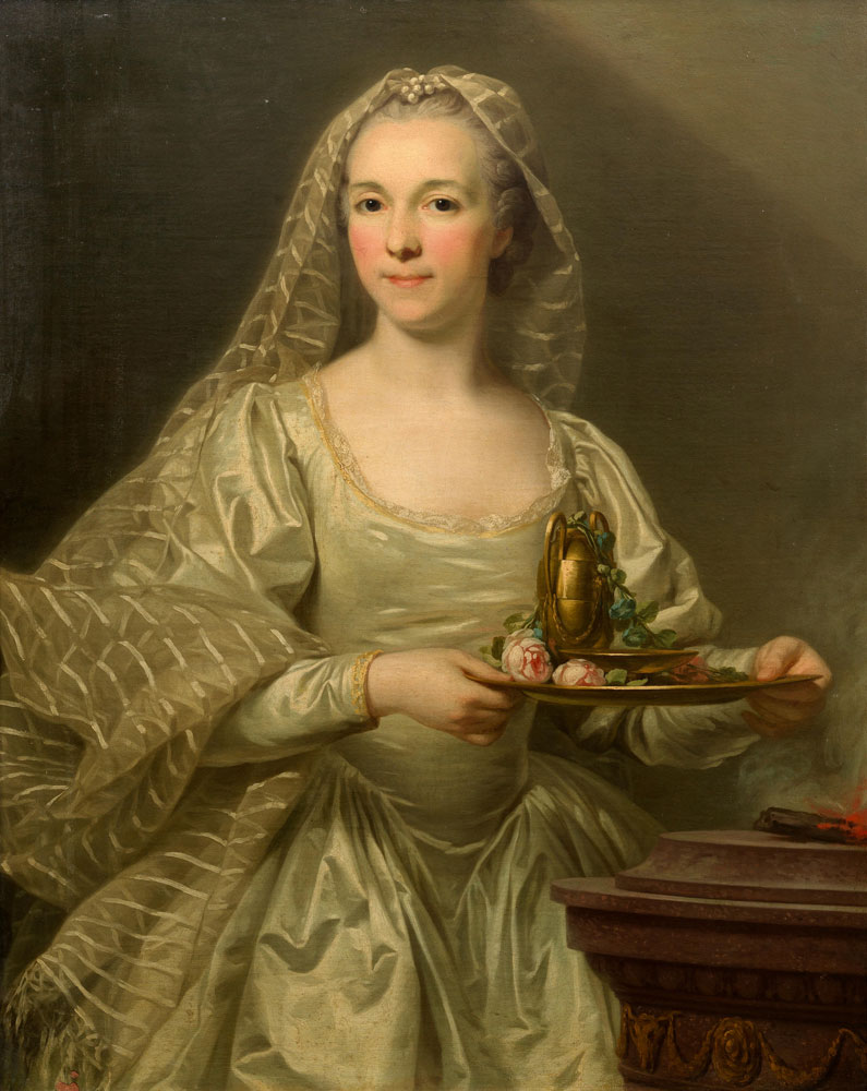Alexander Roslin - Portrait of a lady, said to be Mlle Bourgevin de Linas, as a Vestal Virgin