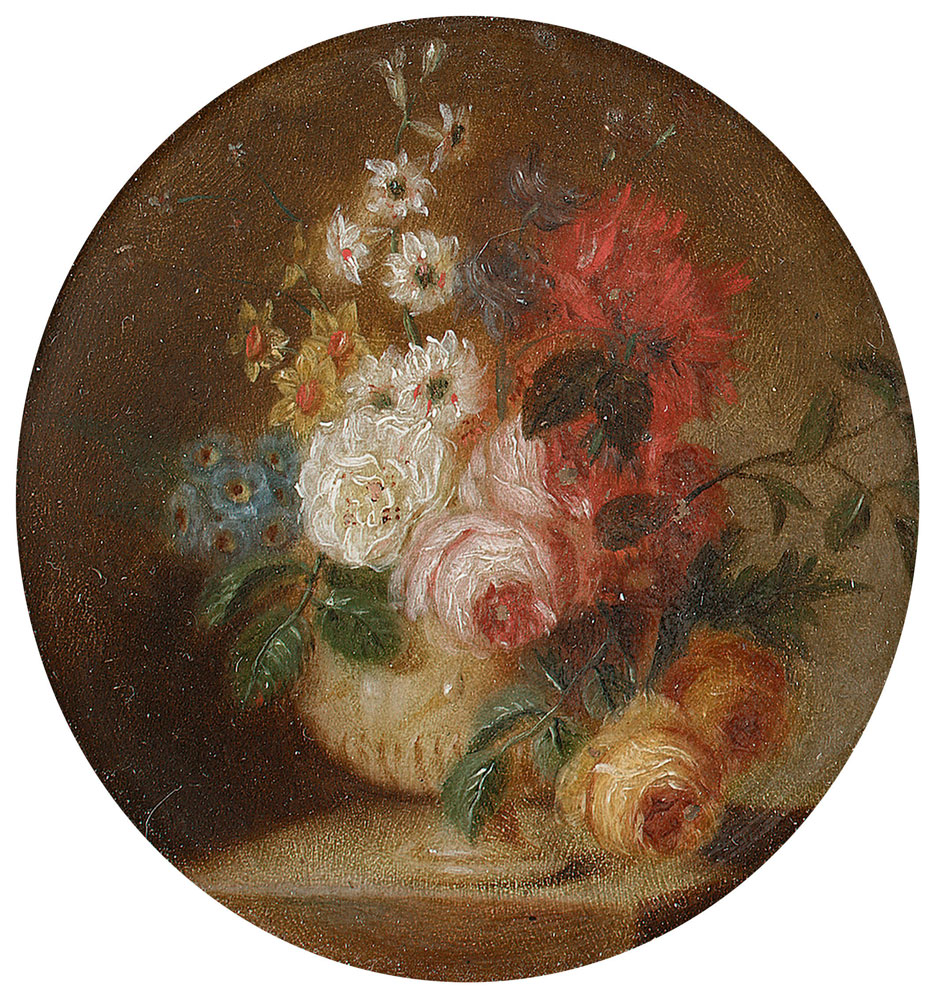 Attributed to Cornelis Spaendonck - Roses, poppies, narcissi