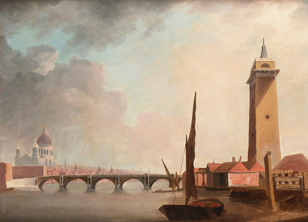 Daniel Turner - A view of the Thames looking east with St. Paul's Cathedral in the distance