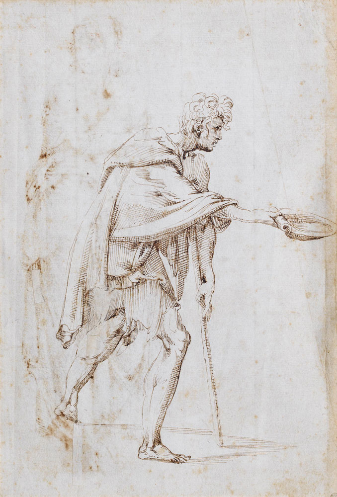 Florentine School - A beggar holding a bowl