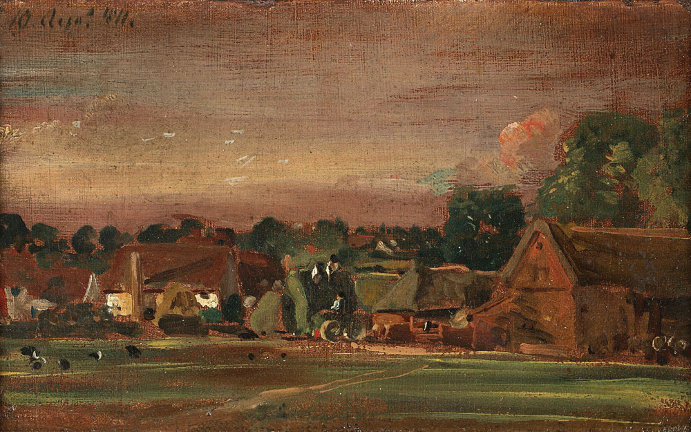John Constable - A sketch of East Bergholt from East Bergholt House