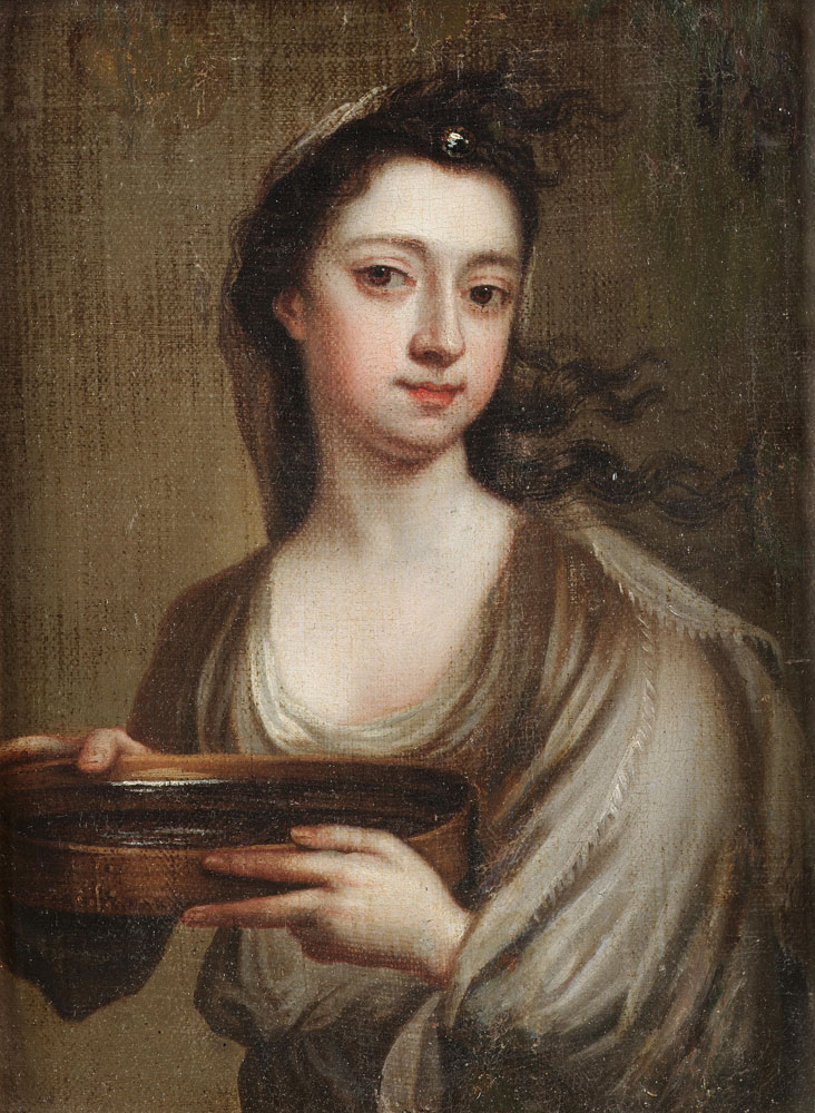 Circle of Michael Dahl - Portrait of a lady, small-half-length, as Tuccia