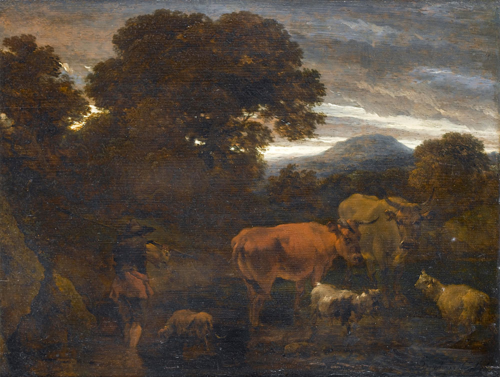 Nicolaes Pietersz. Berchem - A wooded landscape