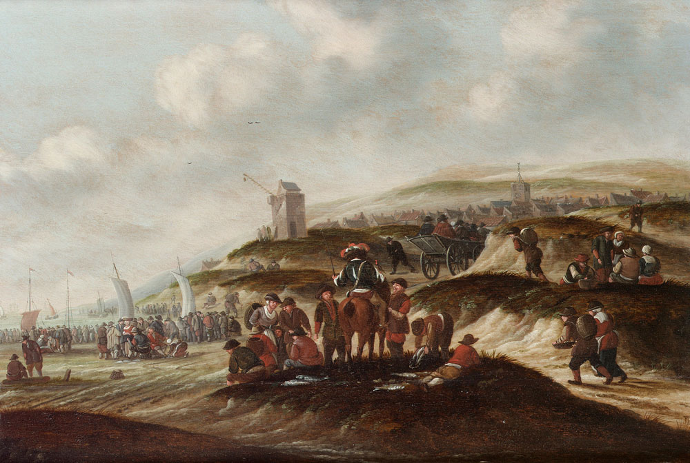 Thomas Heeremans - A dune landscape with peasants