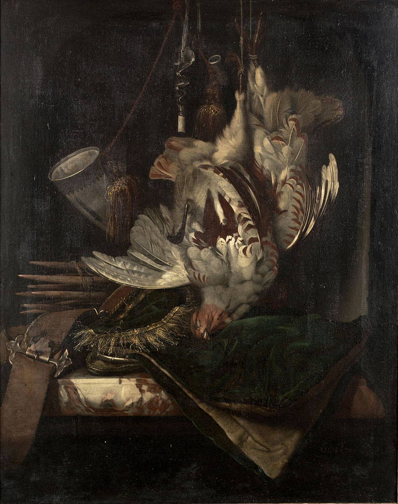 Willem van Aelst - A dead partridge and hunting paraphernalia