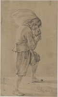 Cornelis Saftleven Study of a Boy Car­ry­ing a Sack