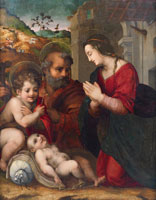 Workshop of Fra Bartolommeo The Holy Family with the infant Saint John the Baptist