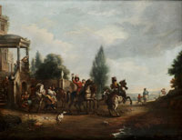 Manner of Philips Wouwerman An elegant company departing for the hunt