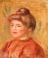Pierre-Auguste Renoir Bust of a Woman in Red