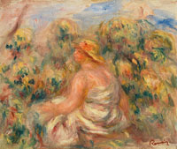 Pierre-Auguste Renoir Woman with Hat in a Landscape