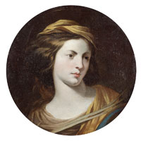 Circle of Simon Vouet The head of a female martyr saint
