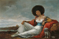 Eugenio Lucas Velázquez Maja with a Small Dog