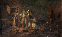 Jean-Baptiste Pillement Figures outside an inn