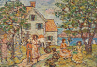 Maurice Brazil Prendergast Beach and Two Houses