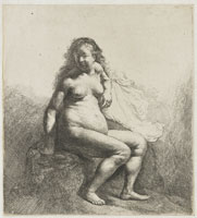 Rembrandt Naked Woman on a Mound