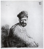 Rembrandt - Old Man in a Fur Cap and Embroidered Cloak