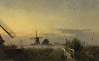 Willem Bastiaan Tholen Windmills near Giethoorn