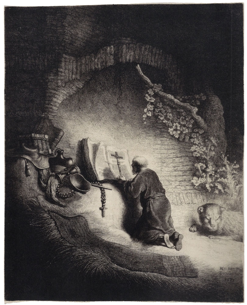 Jan Gillisz. van Vliet after Rembrandt - Saint Jerome