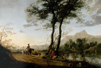Aelbert Cuyp Peasants near a river