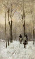 Anton Mauve Horsemen in the Snow