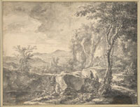 Jan Both Wooded Mountain Landscape with Travelers