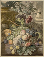 Jan van Huysum Still Life of Fruit in front of a Vase