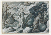 Johannes Stradanus Ulysses and Aeolus at the Cave of the Winds