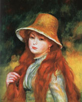 Pierre-Auguste Renoir - Young Girl with a Straw Hat