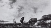 Aelbert Cuyp Herdsman and two cows