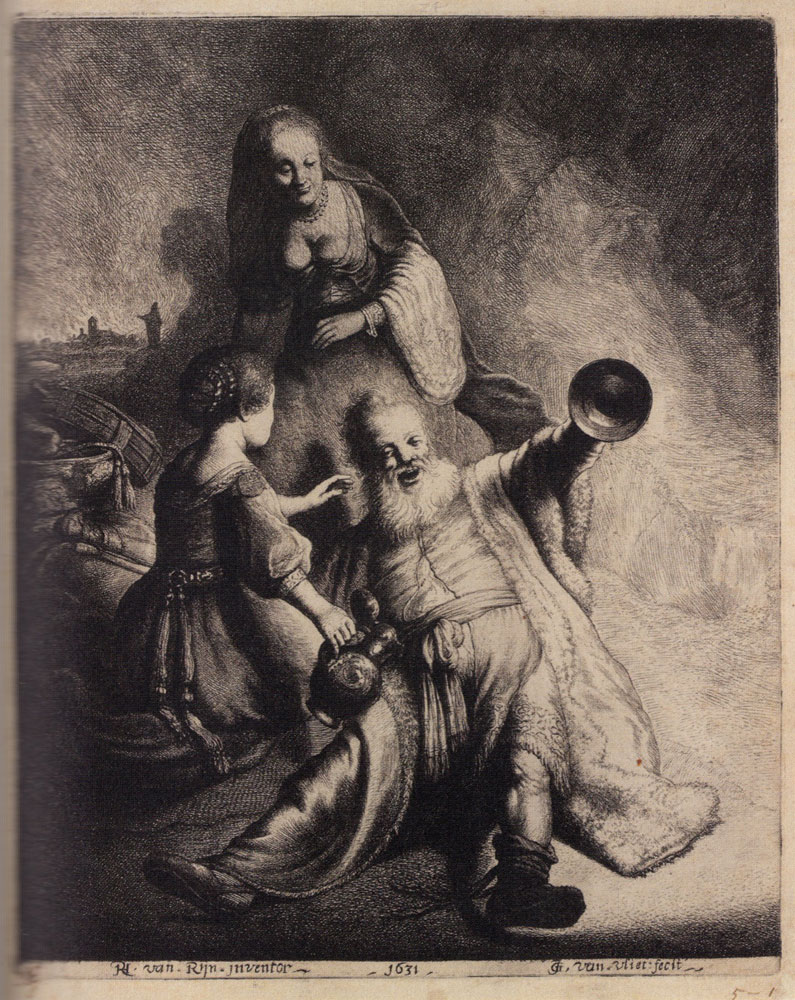 Jan Gillisz. van Vliet after Rembrandt - Lot and His Daughters