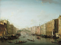 Giuseppe Bernardino Bison Venice, The Grand Canal, looking North, with the Rialto Bridge