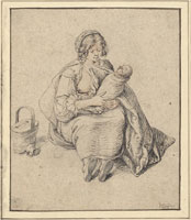 Jacques de Gheyn II Seated Gypsy Woman and Child