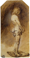 School of Rembrandt Standing male nude