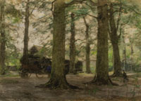 Willem Bastiaan Tholen Carriage in a Wooded Landscape (the Treek Estate?)