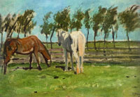 Anton Mauve Two horses