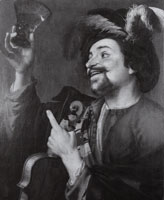 Gerard van Honthorst - Merry Violinist Holding a Wineglass