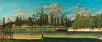 Henri Rousseau View of the Quai d' Asnières (Vue du quai d'Asnières); also called The Canal and Landscape with Tree Trunks (Le Canal and Paysage avec troncs d'arbre)