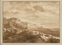 Jan de Bisschop Southern Landscape with Mountains and a River Plain